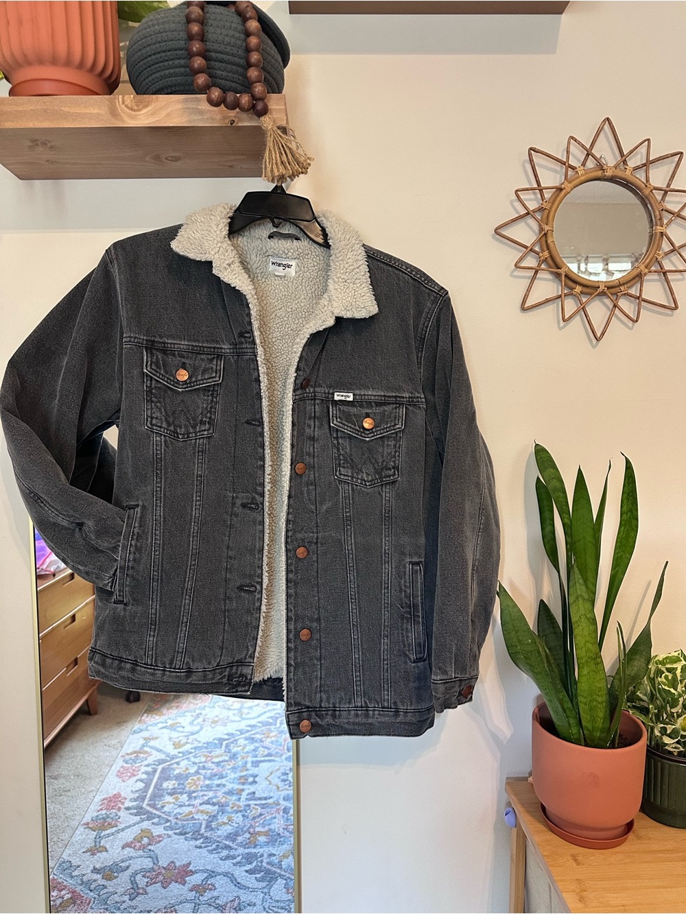 Wrangler Cream Sherpa-Lined Jacket
